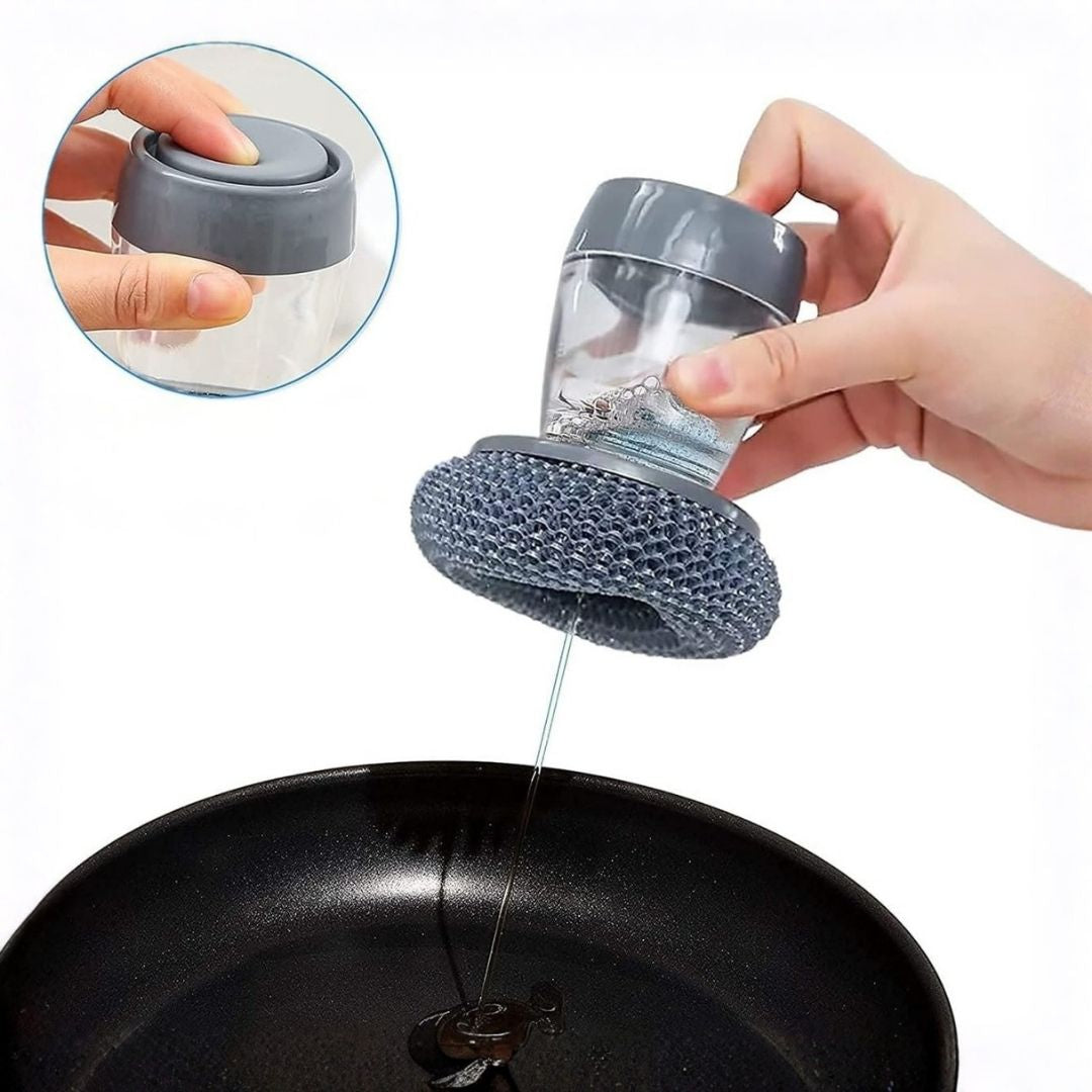 2 in 1 Liquid Soap Dispensing Palm Brush (Pack of 2)
