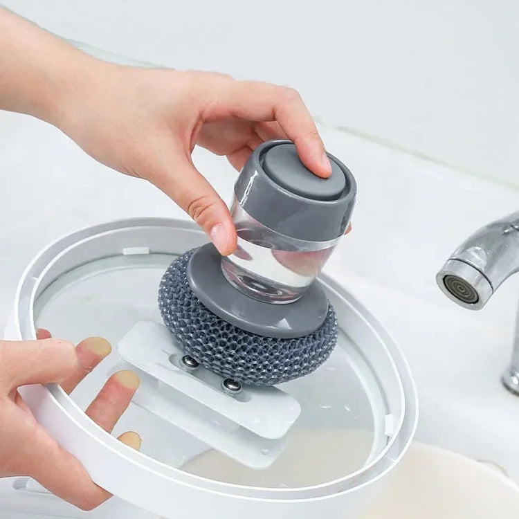 2 in 1 Liquid Soap Dispensing Palm Brush (Pack of 2)