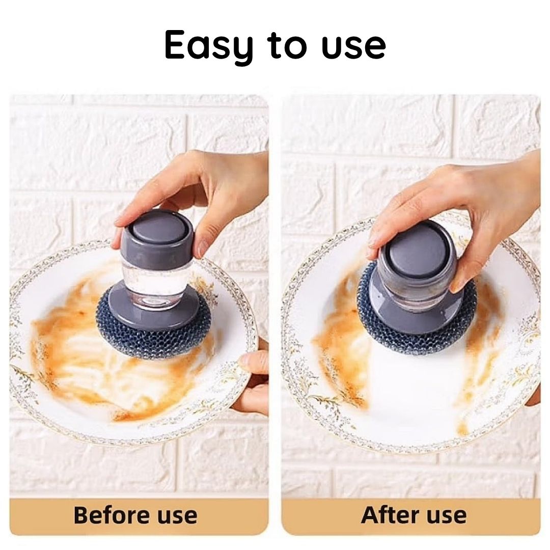 2 in 1 Liquid Soap Dispensing Palm Brush (Pack of 2)