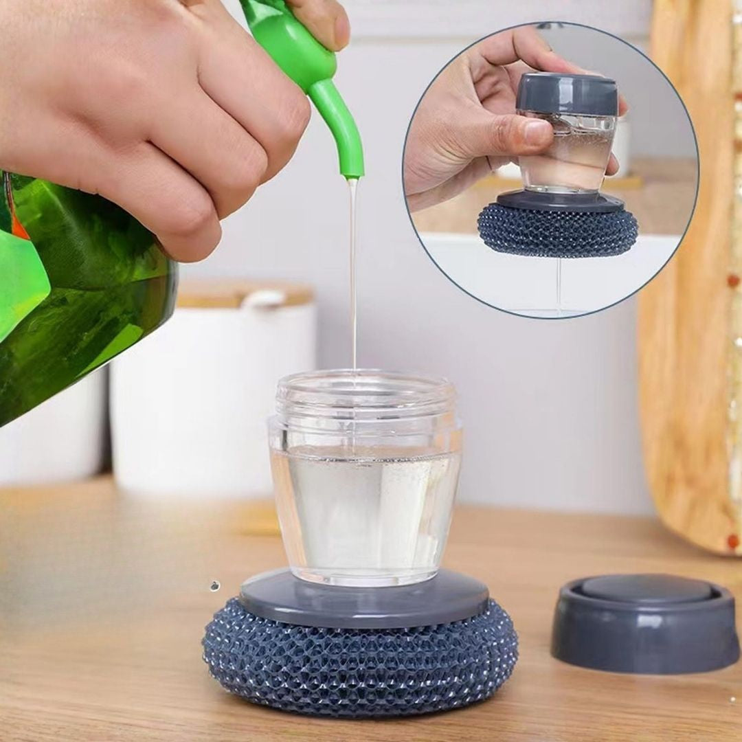 2 in 1 Liquid Soap Dispensing Palm Brush (Pack of 2)