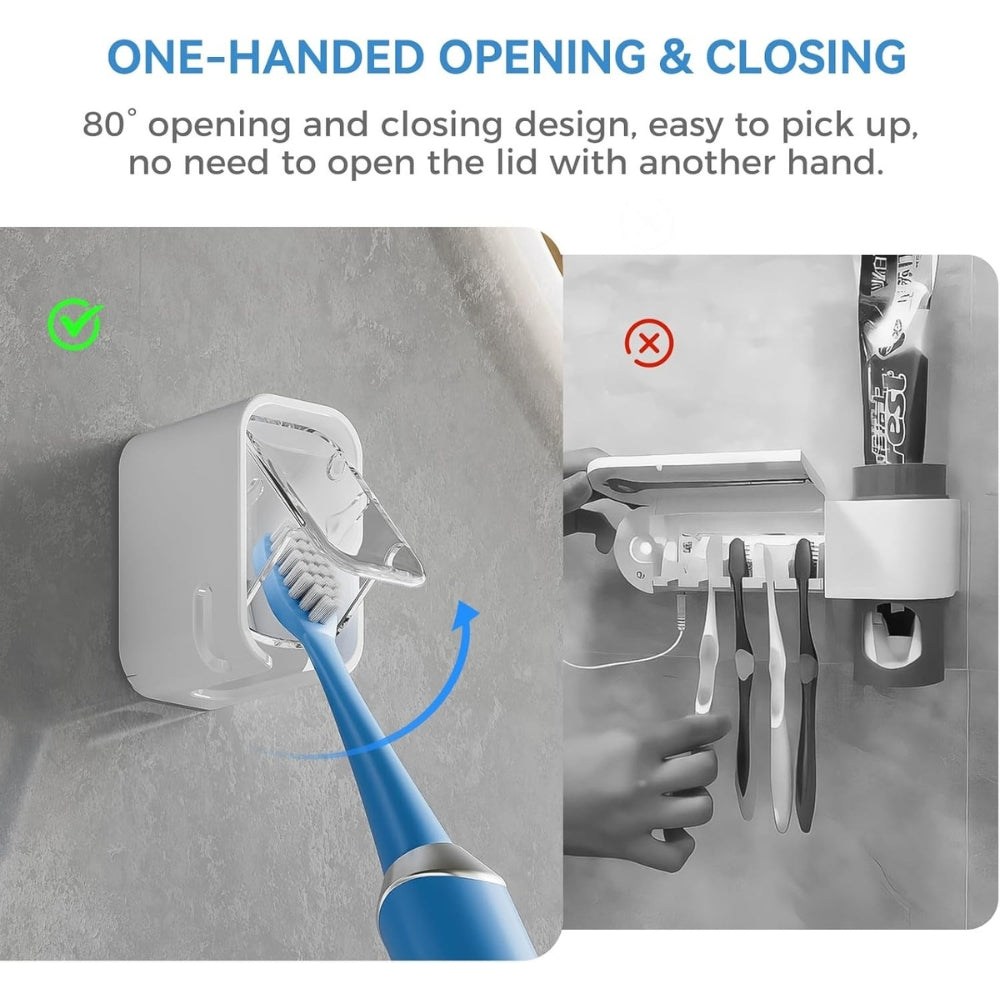 Self Adhesive Dust-proof Toothbrush Holder (4Pcs)