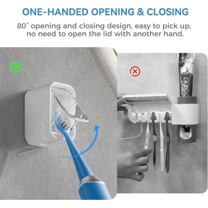 Self Adhesive Dust-proof Toothbrush Holder (4Pcs)