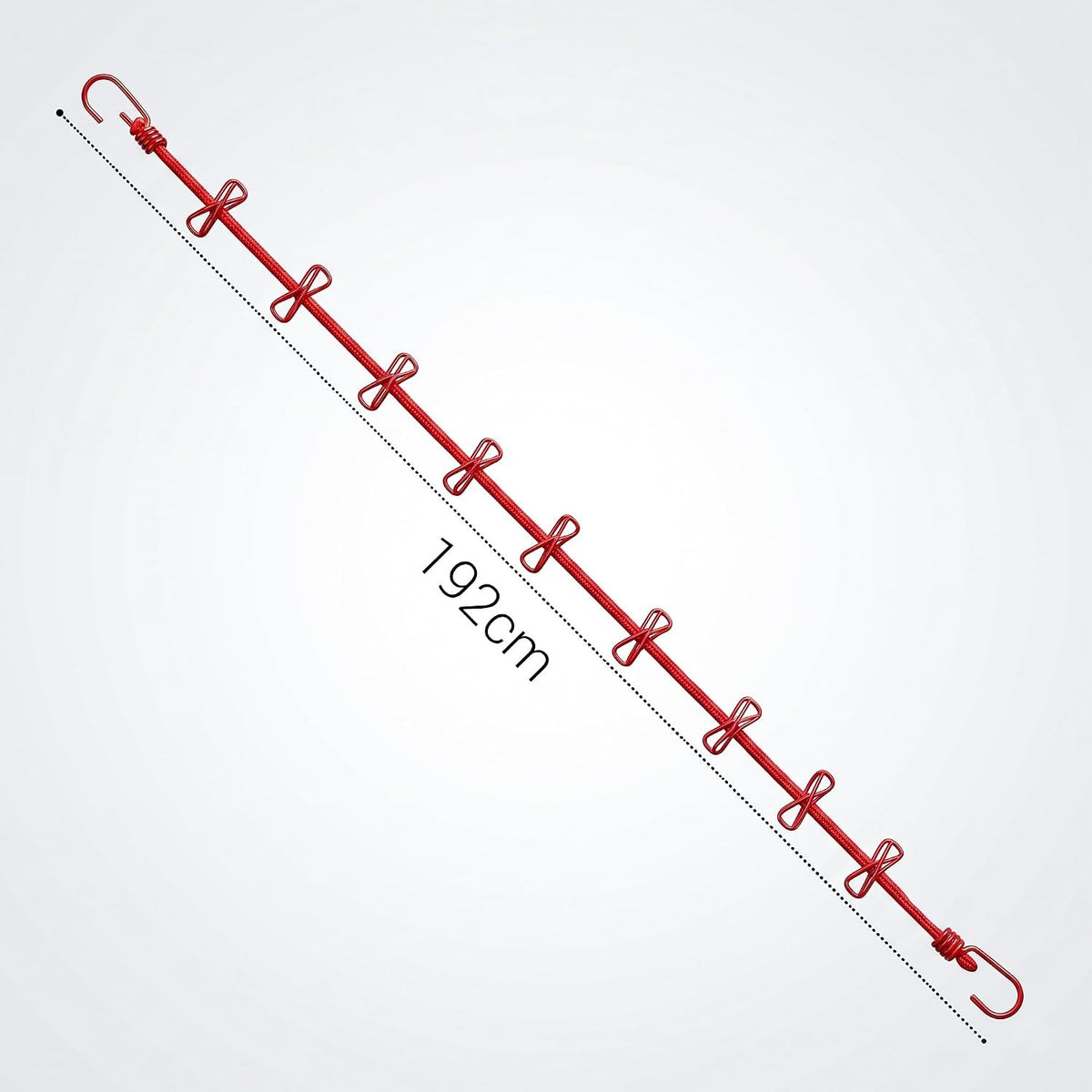Portable Clothes Drying Rope with 12 Clips