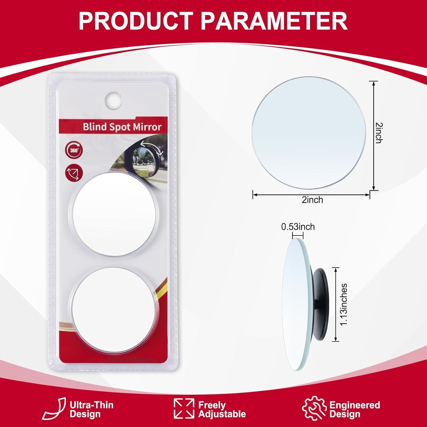 360° Wide View Blind Spot Mirror