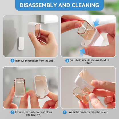 Self Adhesive Dust-proof Toothbrush Holder (4Pcs)