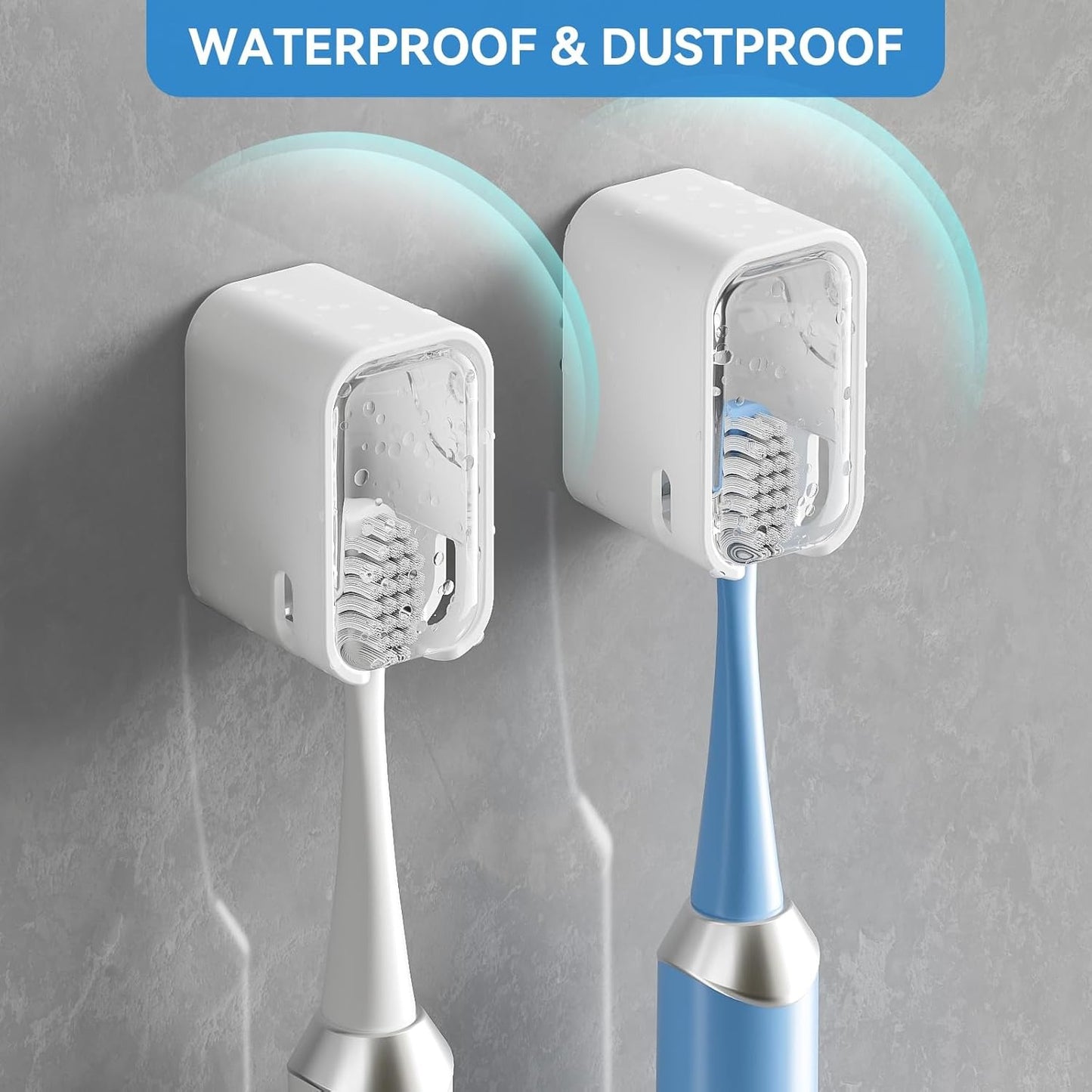 Self Adhesive Dust-proof Toothbrush Holder (4Pcs)