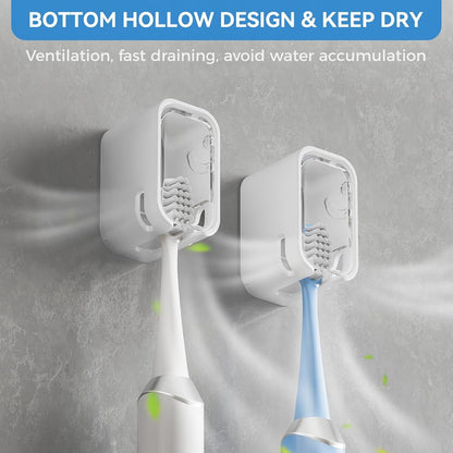 Self Adhesive Dust-proof Toothbrush Holder (4Pcs)